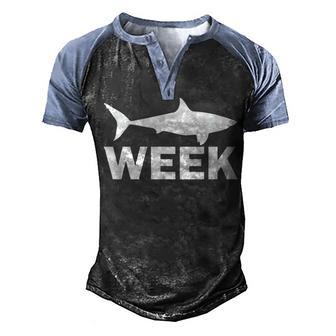 Week Of Shark Funny Sharks Great Discovery Time Men's Henley Shirt Raglan Sleeve 3D Print T-shirt - Thegiftio UK