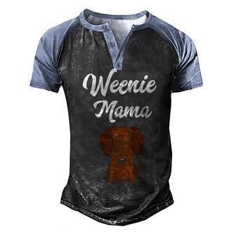 Weenie Mama Dachshund Mothers Day Gift 4 Men's Henley Shirt Raglan Sleeve 3D Print T-shirt - Thegiftio UK