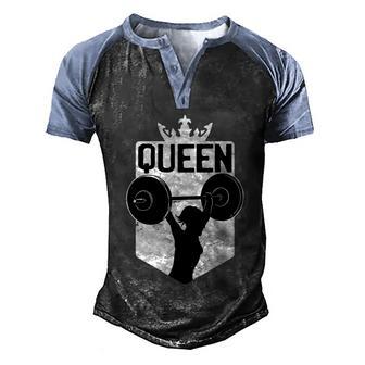 Weightlifting Queen Graphic Design Printed Casual Daily Basic Men's Henley Shirt Raglan Sleeve 3D Print T-shirt - Thegiftio UK