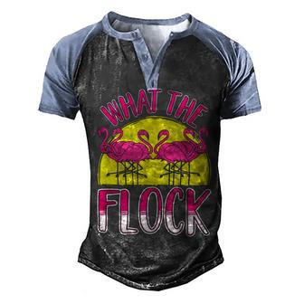 What The Flock Summer Beach Flamingo Men's Henley Shirt Raglan Sleeve 3D Print T-shirt - Thegiftio UK