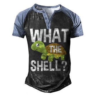 What The Shell Cute Sea Turtle Men's Henley Shirt Raglan Sleeve 3D Print T-shirt - Thegiftio UK