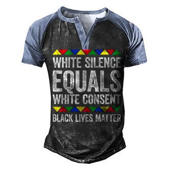 White Silence Equals White Consent V2 Men's Henley Shirt Raglan Sleeve 3D Print T-shirt - Thegiftio UK