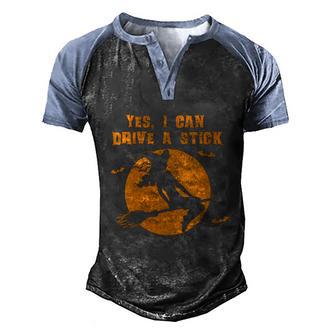 Why Yes I Can Drive A Stick Cute Halloween Witch Funny Graphic Design Printed Casual Daily Basic Men's Henley Shirt Raglan Sleeve 3D Print T-shirt - Thegiftio UK