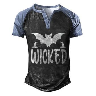 Wicked Bat Witch Hat Halloween Quote Graphic Design Printed Casual Daily Basic Men's Henley Shirt Raglan Sleeve 3D Print T-shirt - Thegiftio UK