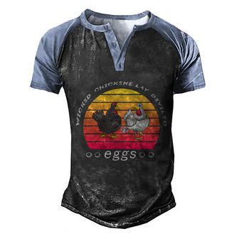 Wicked Chicken Lay Deviled Eggs Retro Vintage Funny Roaster Hens Men's Henley Shirt Raglan Sleeve 3D Print T-shirt - Thegiftio UK