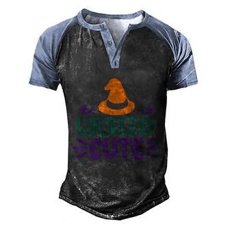 Wickedly Cute Witch Hat Halloween Quote Graphic Design Printed Casual Daily Basic V2 Men's Henley Shirt Raglan Sleeve 3D Print T-shirt - Thegiftio UK