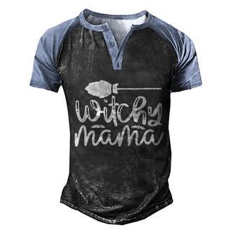 Witchy Mama Halloween Quote Graphic Design Printed Casual Daily Basic Men's Henley Shirt Raglan Sleeve 3D Print T-shirt - Thegiftio UK
