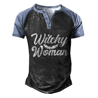 Witchy Woman Halloween Quote Graphic Design Printed Casual Daily Basic Men's Henley Shirt Raglan Sleeve 3D Print T-shirt - Thegiftio UK