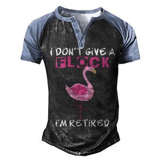 Womens I Dont Give A Flock Im Retired Funny Flamingo Retirement V Neck Men's Henley Shirt Raglan Sleeve 3D Print T-shirt - Thegiftio UK