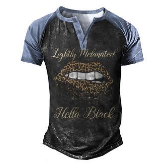 Womens Lightly Melanated Hella Black Pride Womens V Neck Men's Henley Shirt Raglan Sleeve 3D Print T-shirt - Thegiftio UK
