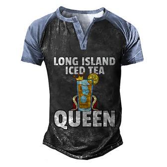 Womens Long Island Iced Tea For Queen Graphic Design Printed Casual Daily Basic Men's Henley Shirt Raglan Sleeve 3D Print T-shirt - Thegiftio UK