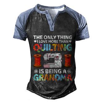 Womens Quilting Sewing Machine Sew Grandma Sewer Quilter Graphic Design Printed Casual Daily Basic Men's Henley Shirt Raglan Sleeve 3D Print T-shirt - Thegiftio UK