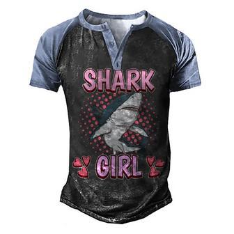 Womens Shark Girl Quote Sharks Men's Henley Shirt Raglan Sleeve 3D Print T-shirt - Thegiftio UK