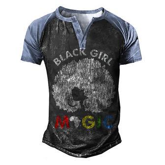 Womens Vintage African Afro Black Girl Magic Pride Melanin Woman V Neck Men's Henley Shirt Raglan Sleeve 3D Print T-shirt - Thegiftio UK