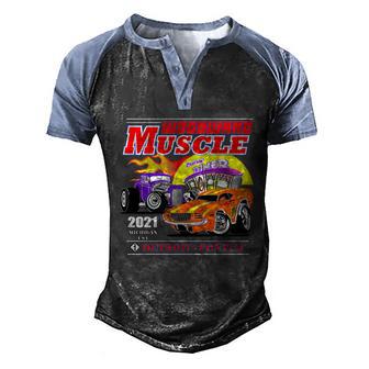 Woodward Muscle Diner Graphic Design Printed Casual Daily Basic Men's Henley Shirt Raglan Sleeve 3D Print T-shirt - Thegiftio UK