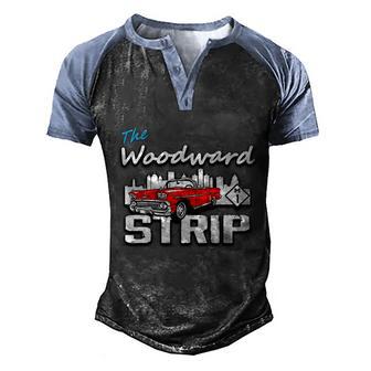 Woodward Strip Classic Car Graphic Design Printed Casual Daily Basic Men's Henley Shirt Raglan Sleeve 3D Print T-shirt - Thegiftio UK