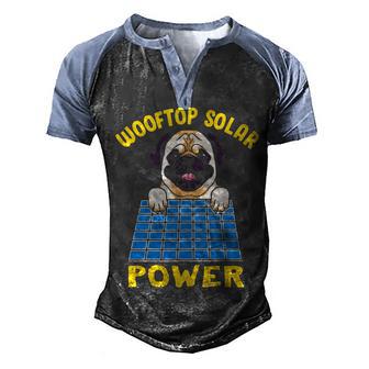 Wooftop Solar Power Funny Pug Men's Henley Shirt Raglan Sleeve 3D Print T-shirt - Thegiftio UK