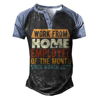 Work From Home Employee Of The Month V2 Men's Henley Shirt Raglan Sleeve 3D Print T-shirt - Thegiftio UK