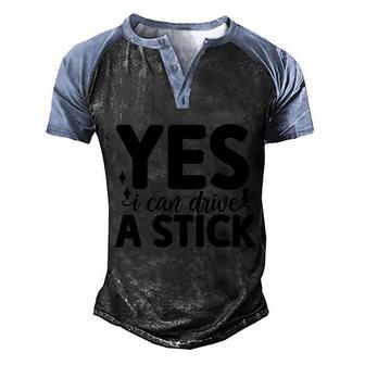 Yes I Can Drive A Stick Halloween Quote Graphic Design Printed Casual Daily Basic V3 Men's Henley Shirt Raglan Sleeve 3D Print T-shirt - Thegiftio UK