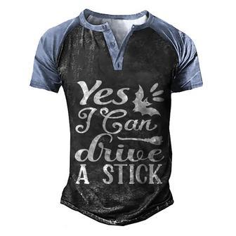 Yes I Can Drive A Stick Halloween Quote Graphic Design Printed Casual Daily Basic V4 Men's Henley Shirt Raglan Sleeve 3D Print T-shirt - Thegiftio UK