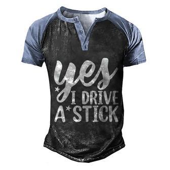 Yes I Drive A Stick Halloween Quote Graphic Design Printed Casual Daily Basic Men's Henley Shirt Raglan Sleeve 3D Print T-shirt - Thegiftio UK