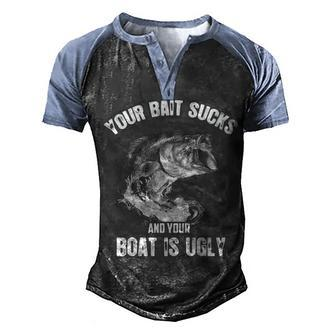 Your Bait Sucks V2 Men's Henley Shirt Raglan Sleeve 3D Print T-shirt - Seseable