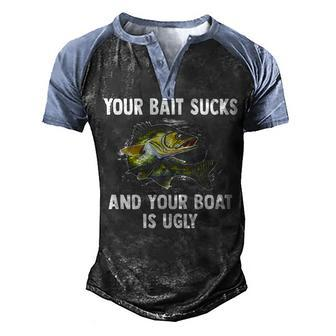 Your Bait Sucks V3 Men's Henley Shirt Raglan Sleeve 3D Print T-shirt - Seseable