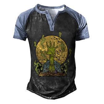 Zombie Hand Ghost Graveyard Graphic Design Printed Casual Daily Basic Men's Henley Shirt Raglan Sleeve 3D Print T-shirt - Thegiftio UK