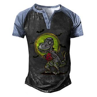 Zombie Trex Graphic Design Printed Casual Daily Basic Men's Henley Shirt Raglan Sleeve 3D Print T-shirt - Thegiftio UK