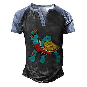 Zombie Turtle Graphic Design Printed Casual Daily Basic Men's Henley Shirt Raglan Sleeve 3D Print T-shirt - Thegiftio UK