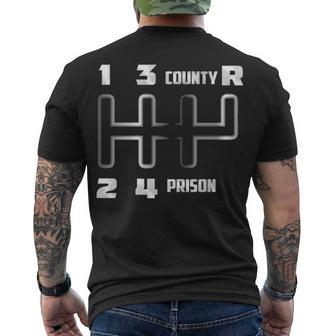 1 2 3 County Prison Men's Crewneck Short Sleeve Back Print T-shirt - Seseable