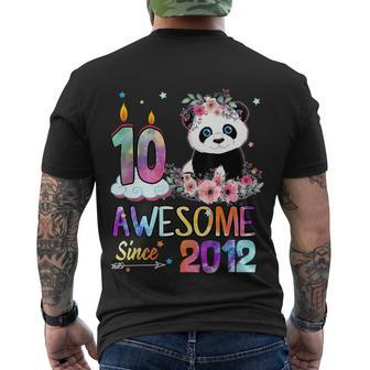 10 Years Old Awesome Since 2012 10Th Birthday Panda Unicorn Men's Crewneck Short Sleeve Back Print T-shirt - Monsterry