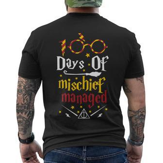 100 Days Of Mischief Managed 100Th Day Of School Men's Crewneck Short Sleeve Back Print T-shirt - Monsterry DE