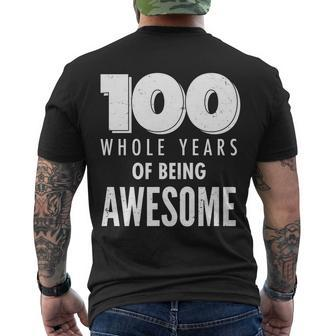 100 Whole Years Of Being Awesome Birthday Men's Crewneck Short Sleeve Back Print T-shirt - Monsterry DE