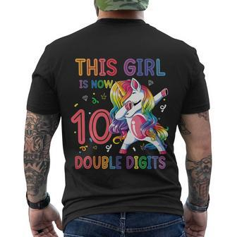 10Th Birthday Gift Girls This Girl Is Now 10 Double Digits Funny Gift Men's Crewneck Short Sleeve Back Print T-shirt - Monsterry