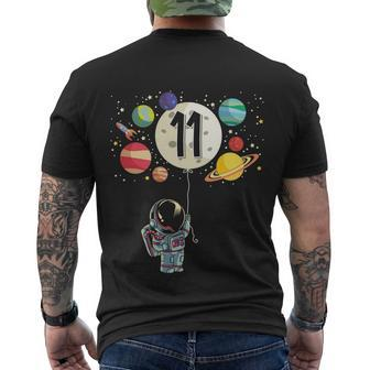 11 Years Old Birthday Boy Gift Astronaut 11Th Birthday Gift Men's Crewneck Short Sleeve Back Print T-shirt - Monsterry