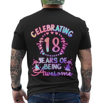 18 Years Of Being Awesome 18 Year Old Birthday Girl Men's T-shirt Back Print - Thegiftio UK