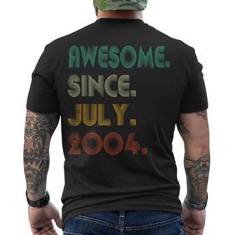 18Th Birthday 18 Years Old Awesome Since July 2004 Men's T-shirt Back Print - Seseable