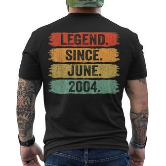 18Th Birthday Legend Since June 2004 18 Years Old Vintage Men's T-shirt Back Print - Thegiftio UK
