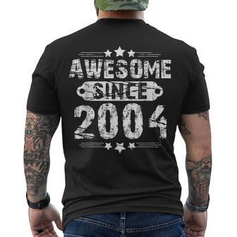 18Th Birthday Vintage Awesome Since 2004 Men's T-shirt Back Print - Seseable