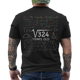18Th Math Birthday 18 Year Old Square Root Of 324 Bday Men's T-shirt Back Print - Thegiftio UK