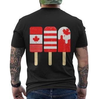 1St Of July Popsicle Red White Canadian Flag Patriotic Men's T-shirt Back Print - Thegiftio UK