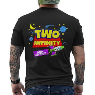 2 Year Old Two Infinity And Beyond 2Nd Birthday Boys Girls Men's Crewneck Short Sleeve Back Print T-shirt - Monsterry