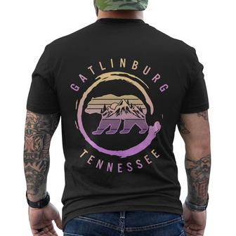 Gatlinburg Tennessee Great Smoky Mountains Bear Souvenir Gift Men's Crewneck Short Sleeve Back Print T-shirt