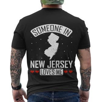 Someone In New Jersey Loves Me Nj State Souvenir Gift Men's Crewneck Short Sleeve Back Print T-shirt