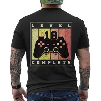 Level 18 Complete Gaming 18Th Birthday Graphic Design Printed Casual Daily Basic Men's Crewneck Short Sleeve Back Print T-shirt