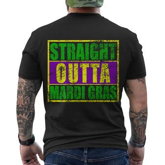 Striaght Outta Mardi Gras New Orleans Party T-Shirt Graphic Design Printed Casual Daily Basic Men's Crewneck Short Sleeve Back Print T-shirt