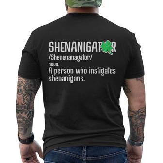 Shenanigator Definition St Patricks Day Graphic Design Printed Casual Daily Basic Men's Crewneck Short Sleeve Back Print T-shirt