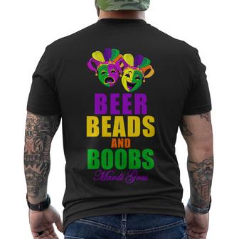 Beer Beads And Boobs Mardi Gras New Orleans T-Shirt Graphic Design Printed Casual Daily Basic Men's Crewneck Short Sleeve Back Print T-shirt