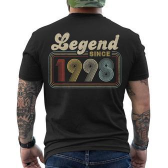 24 Years Old 24Th Birthday Decoration Legend Since 1998 Men's T-shirt Back Print - Seseable